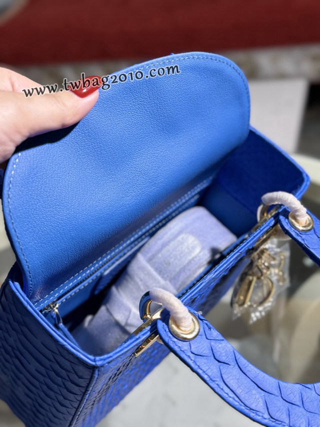 Dior专柜新款迪奥高仿原单蟒蛇皮Lady四格戴妃手提单肩包 djfk1551